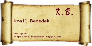 Krall Benedek névjegykártya