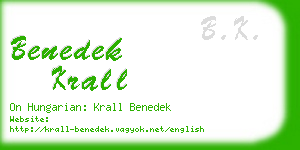 benedek krall business card